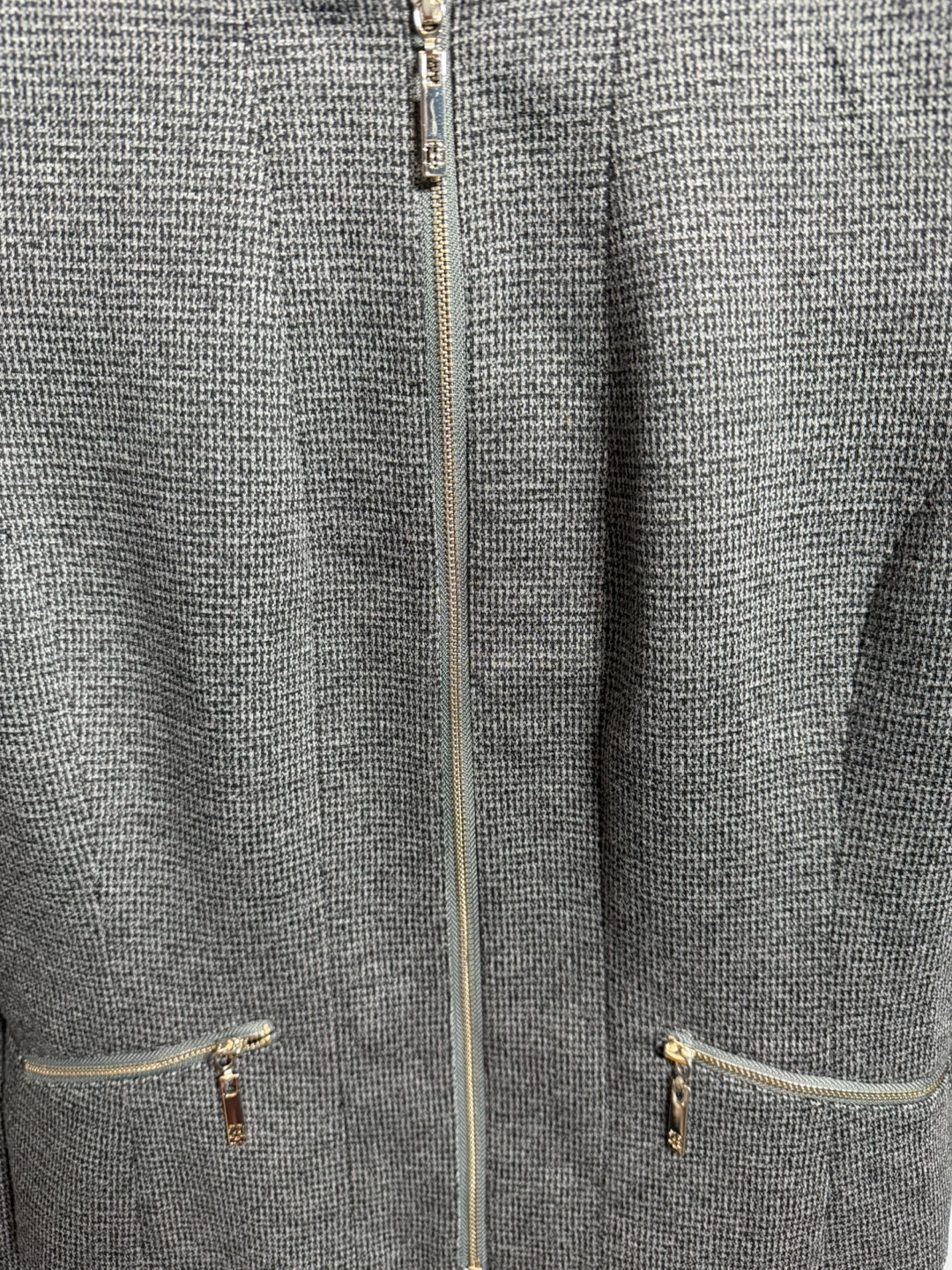 Tommy Hilfiger Women's Grey Houndstooth Bomber Jacket Size 8 - photo 3