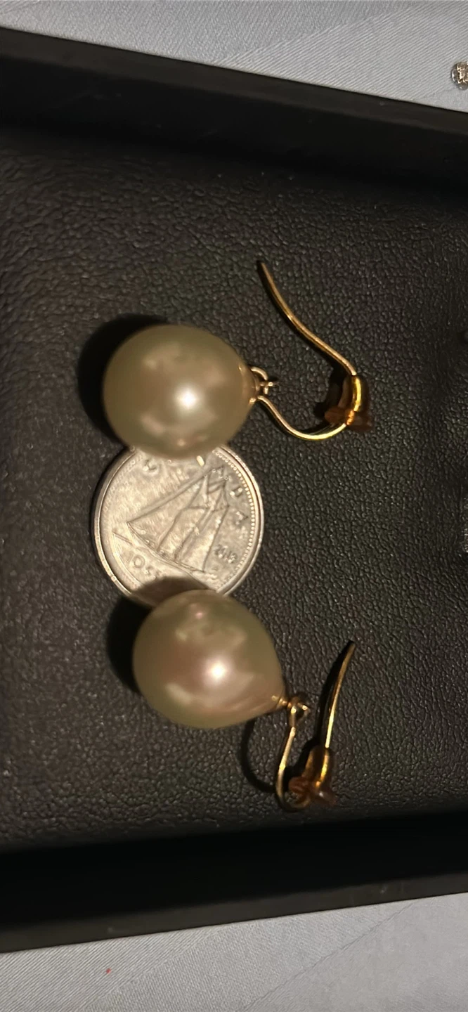 Pearl Drop Earrings with Gold Clasp