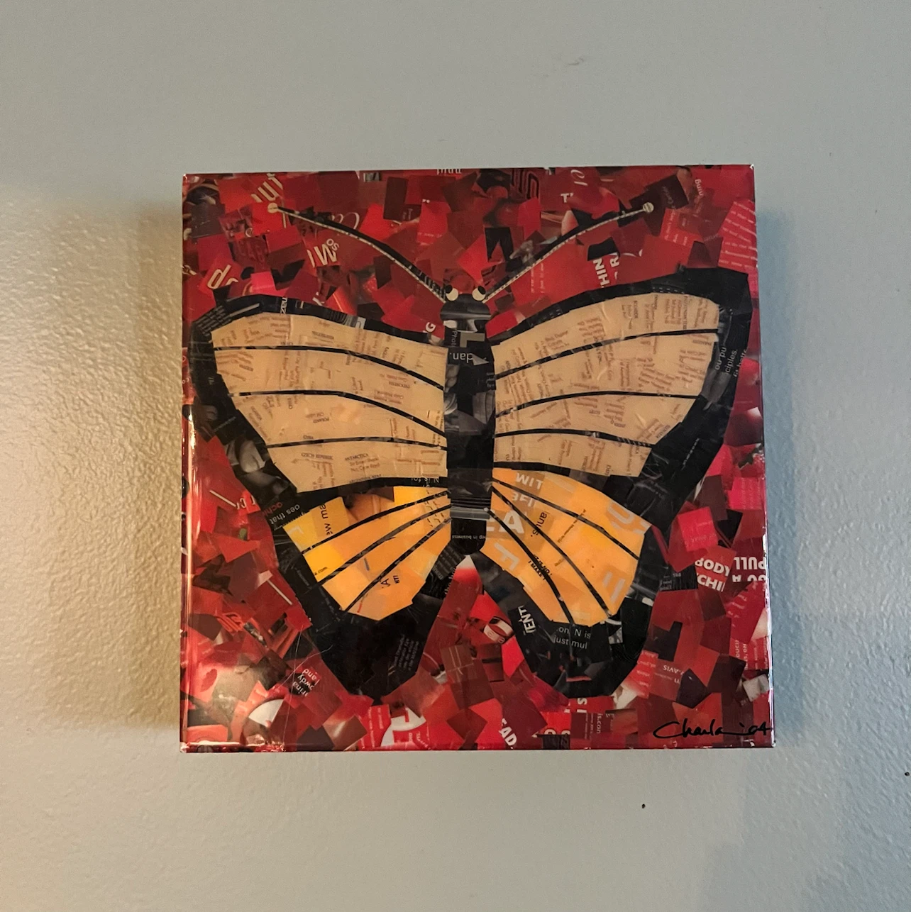 Magazine Collage Artwork by Charla Steele Butterfly