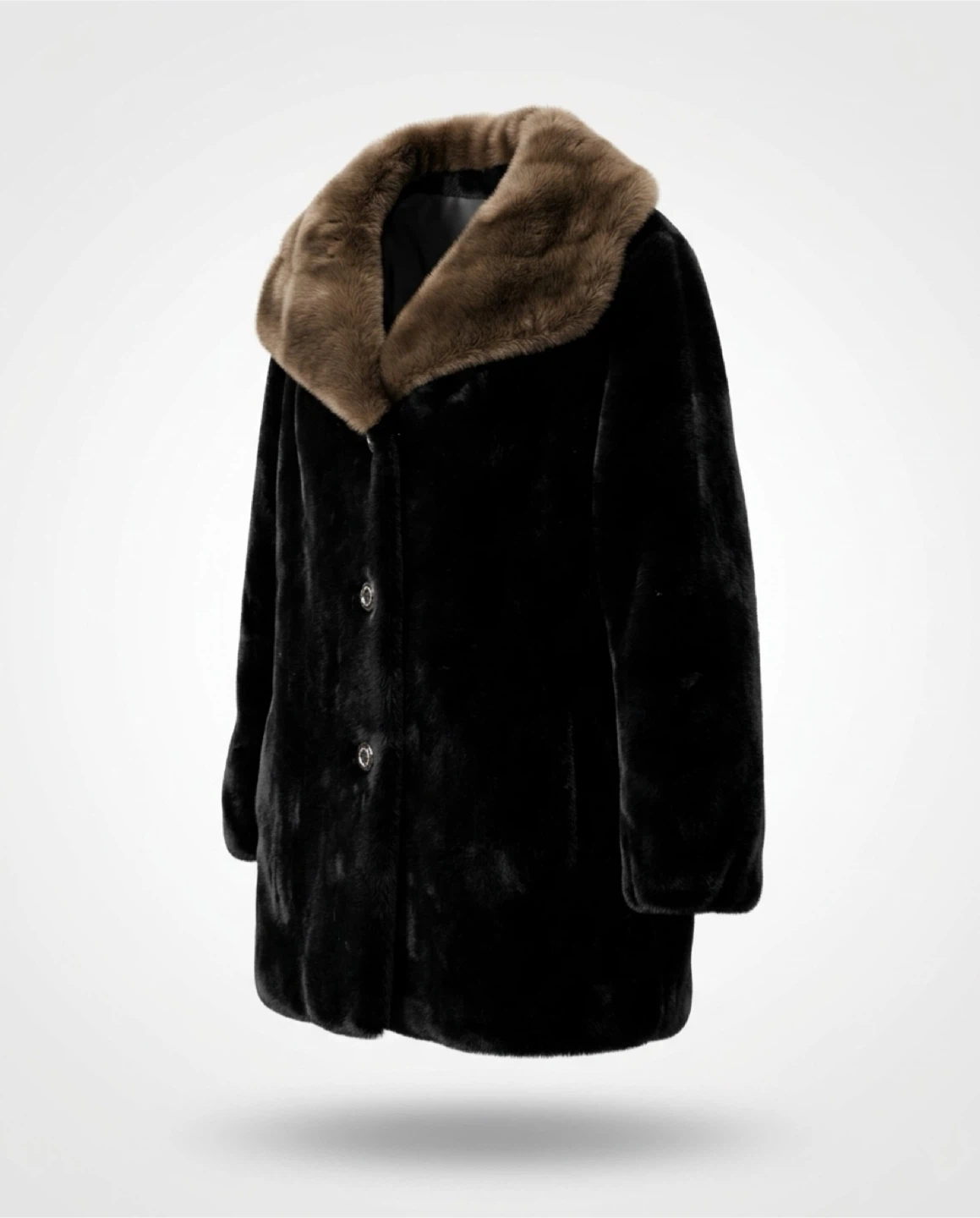 Black Borgazia Faux Fur Coat size 16