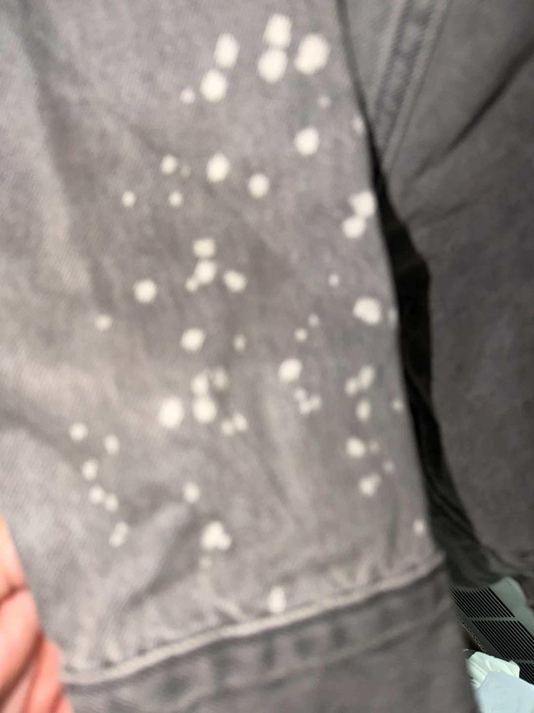 Levi's Gray Washed Denim Trucker Jacket with White Splatter - photo 4