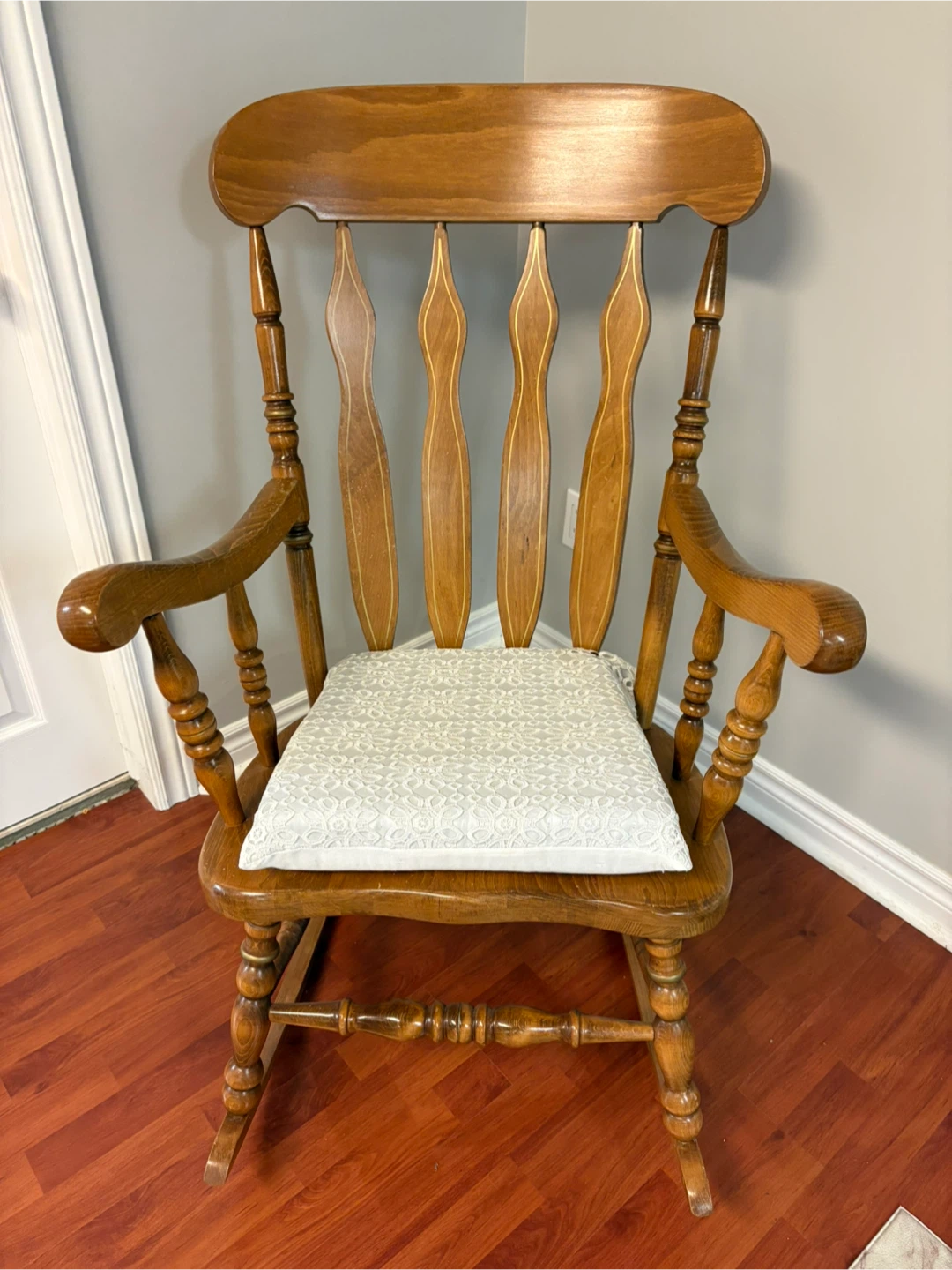Wooden Rocking Chair with Cushion