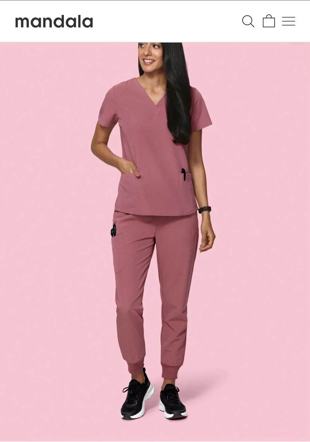 Mandala Scrubs Set - V-Neck Top & Jogger Pants - photo 5