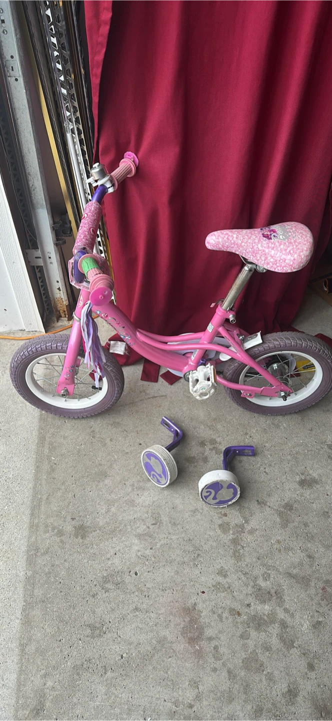 Pink Barbie Kids Bicycle with Training Wheels