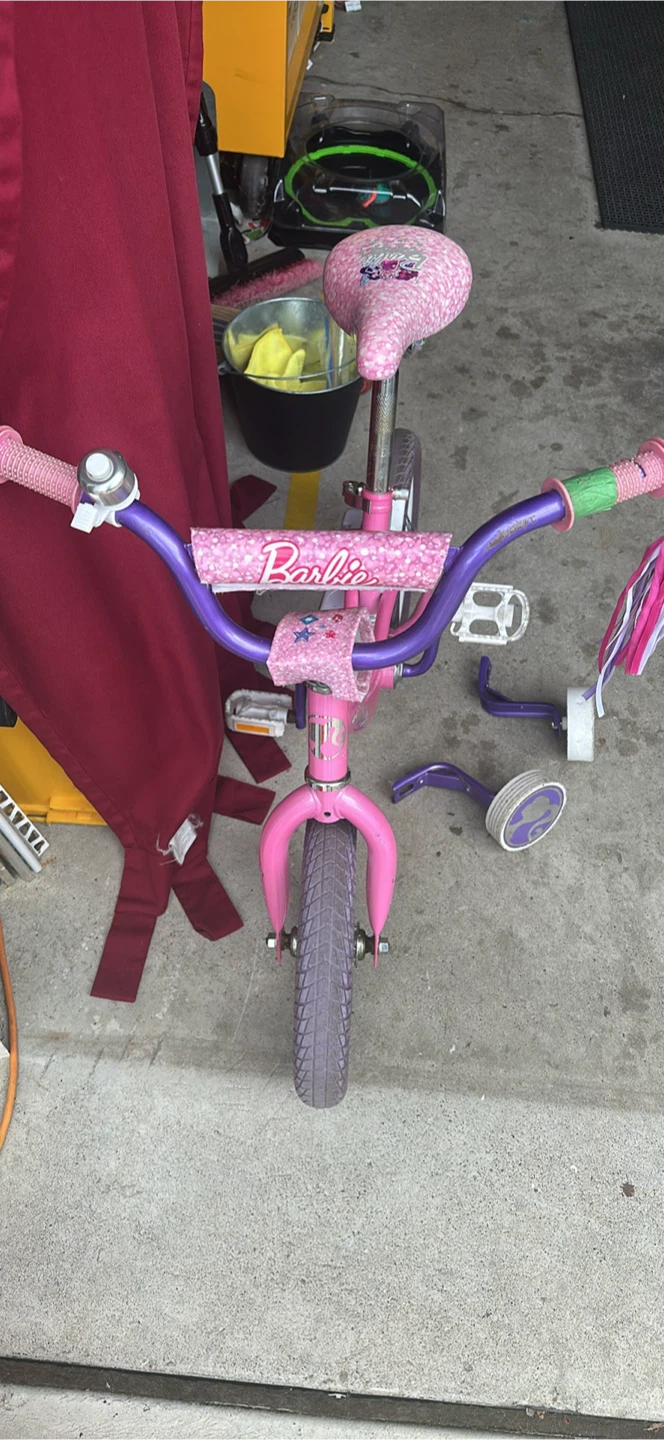 Pink Barbie Kids Bicycle with Training Wheels - photo 5