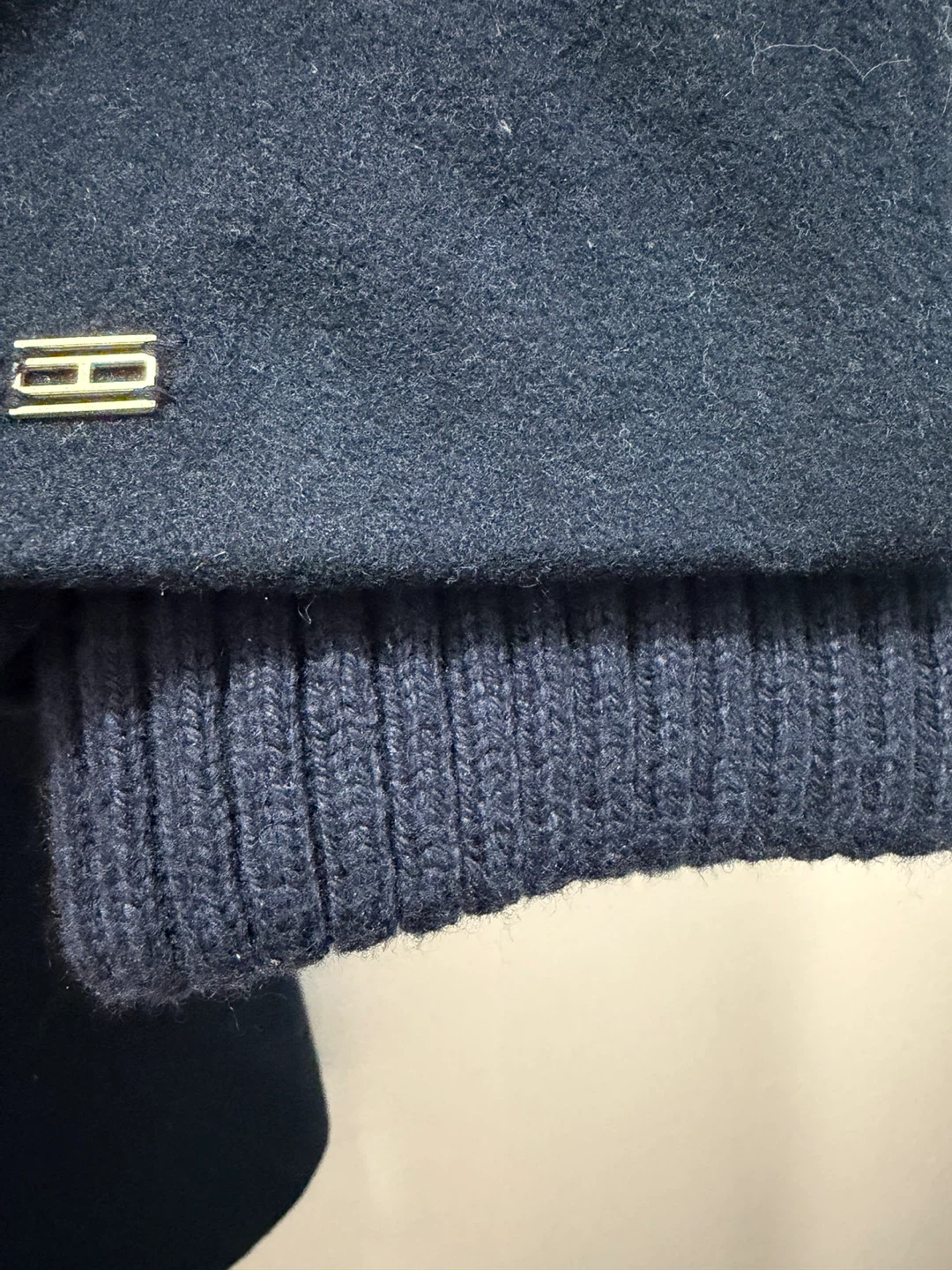Tommy Hilfiger Navy Wool Blend Coat - photo 2