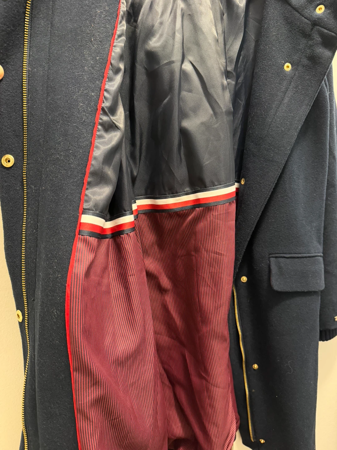 Tommy Hilfiger Navy Wool Blend Coat - photo 5