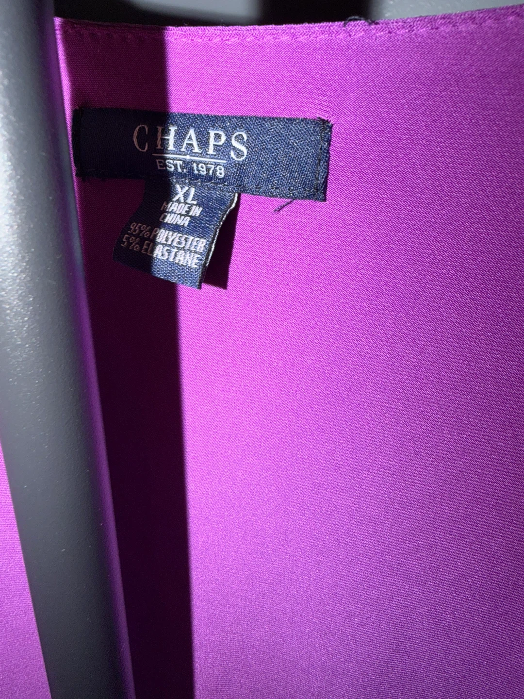 Chaps Purple V-Neck Ruched Dress size XL - photo 3