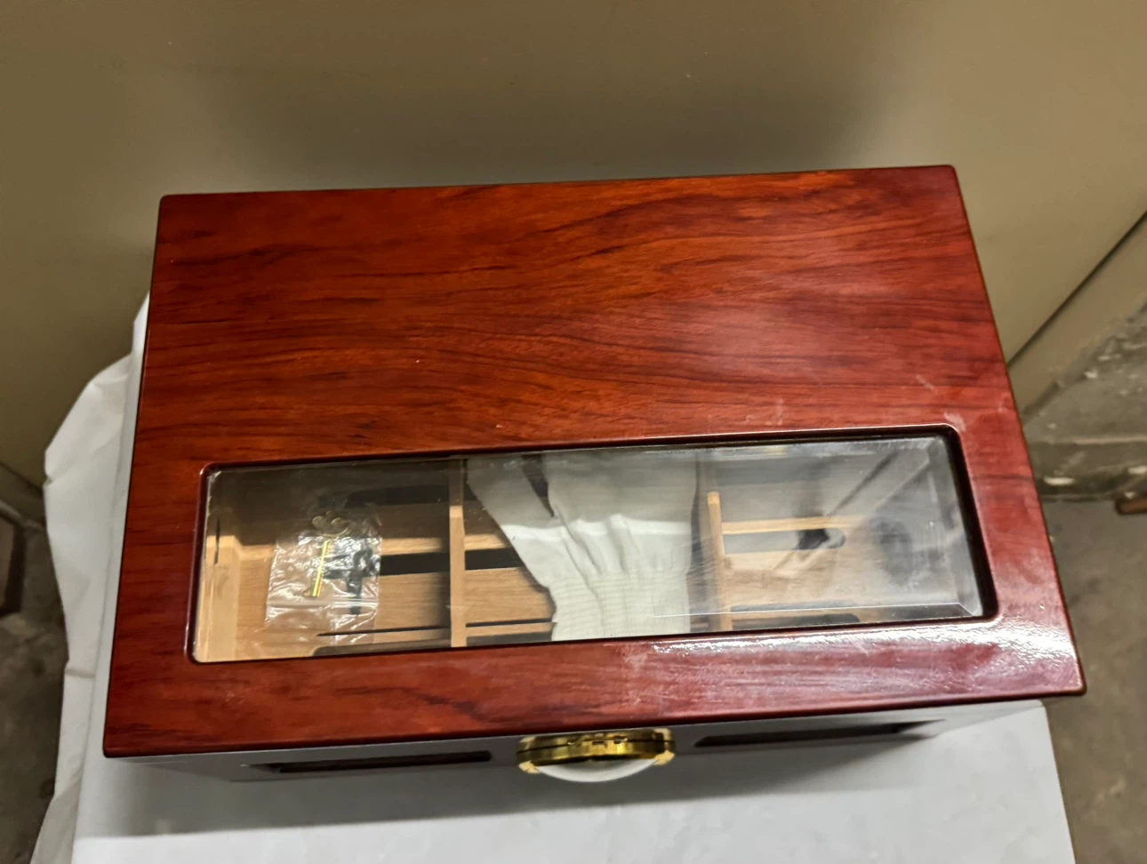 The Valencia Glass Top Cigar Humidor Capacity 120 Cherry - photo 3