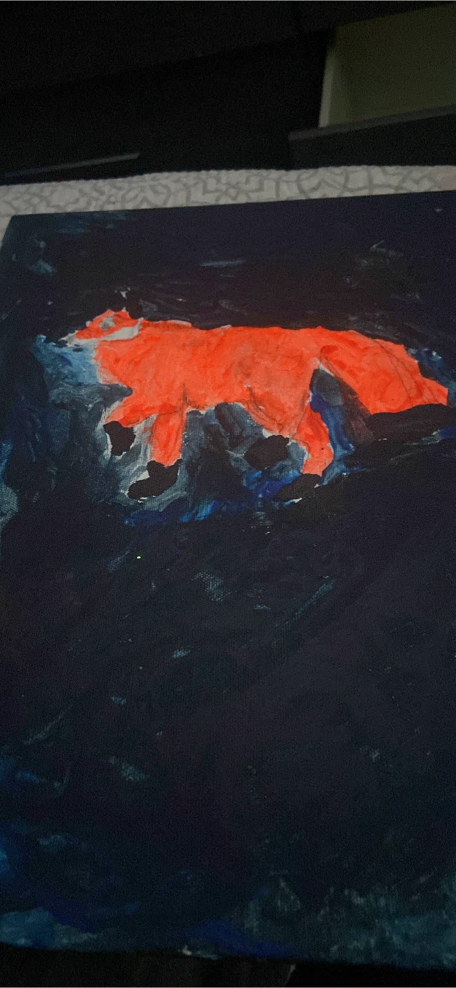 Original Painting of an Orange Fox