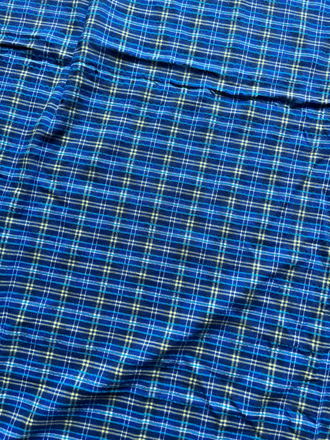 Blue and Yellow Plaid Fabric - 48” x 43” - photo 2