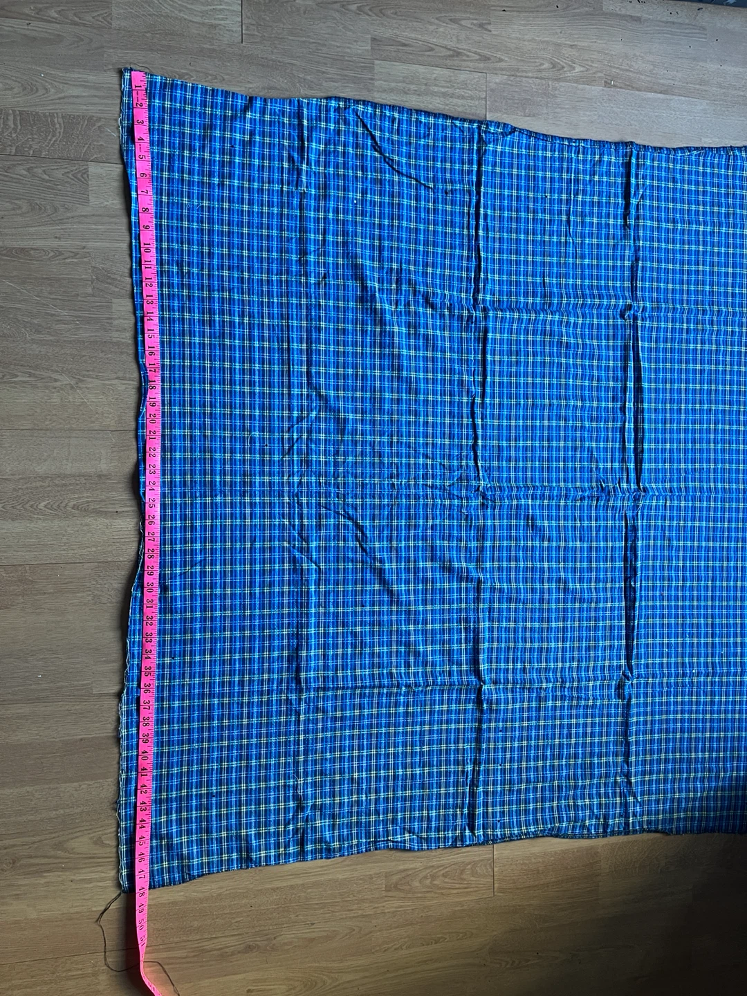 Blue and Yellow Plaid Fabric - 48” x 43” - photo 3