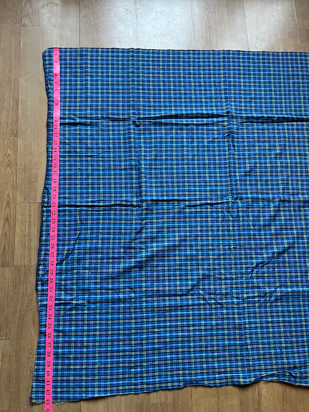 Blue and Yellow Plaid Fabric - 48” x 43” - photo 4