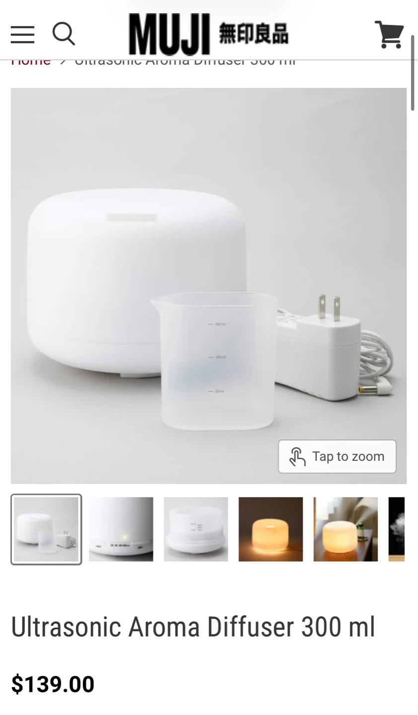 MUJI Ultrasonic Aroma Diffuser 300 ml