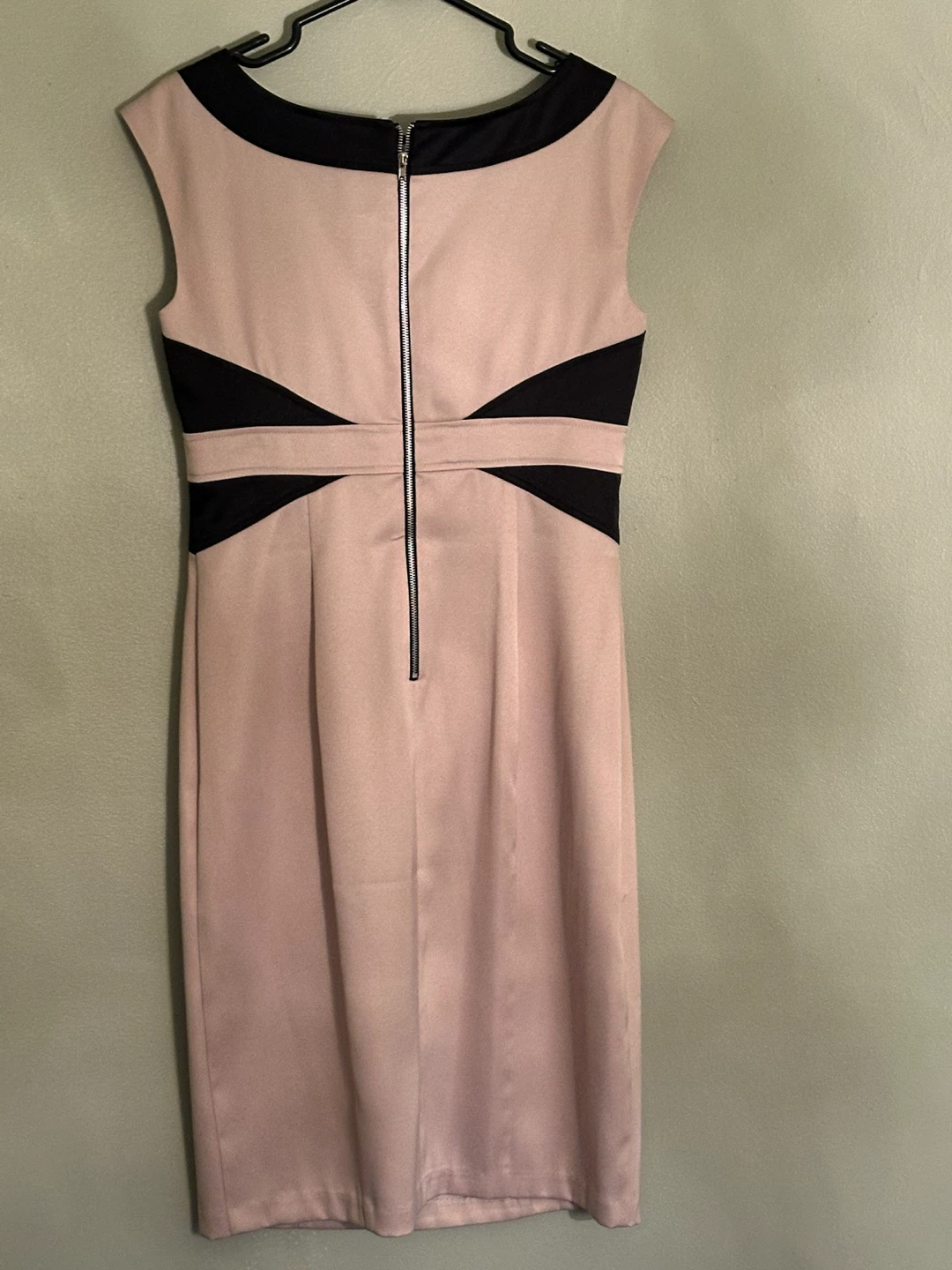 London Times Beige & Black Cap Sleeve Dress - Size 8 - photo 3