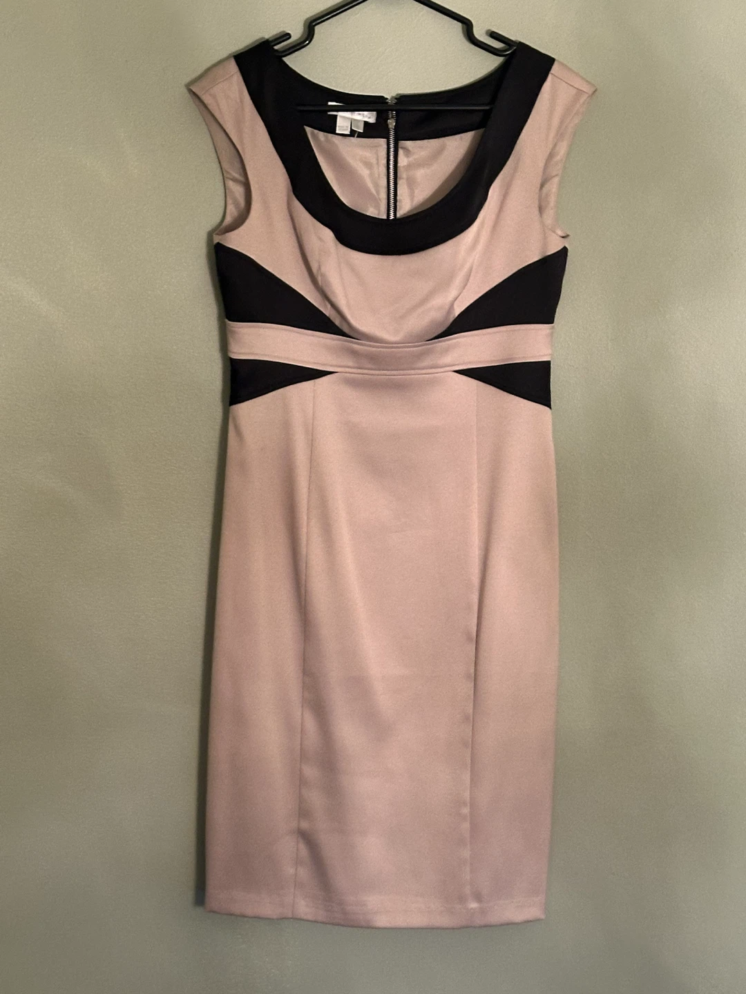 London Times Beige & Black Cap Sleeve Dress - Size 8 - photo 5