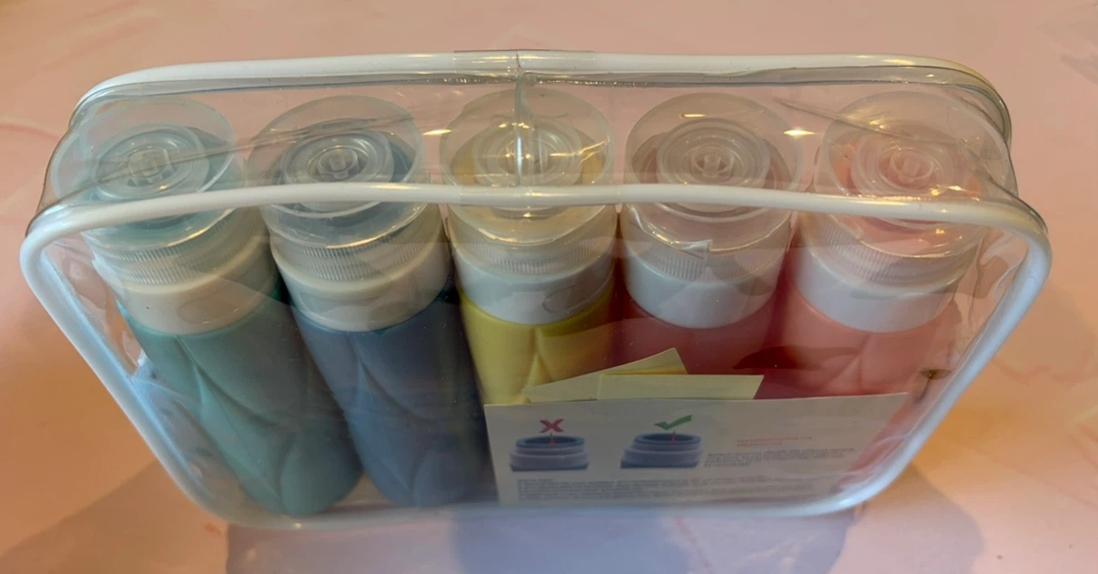 New 5 Pack Silicone Leak Proof Squeezable Travel Size Bottles - photo 3