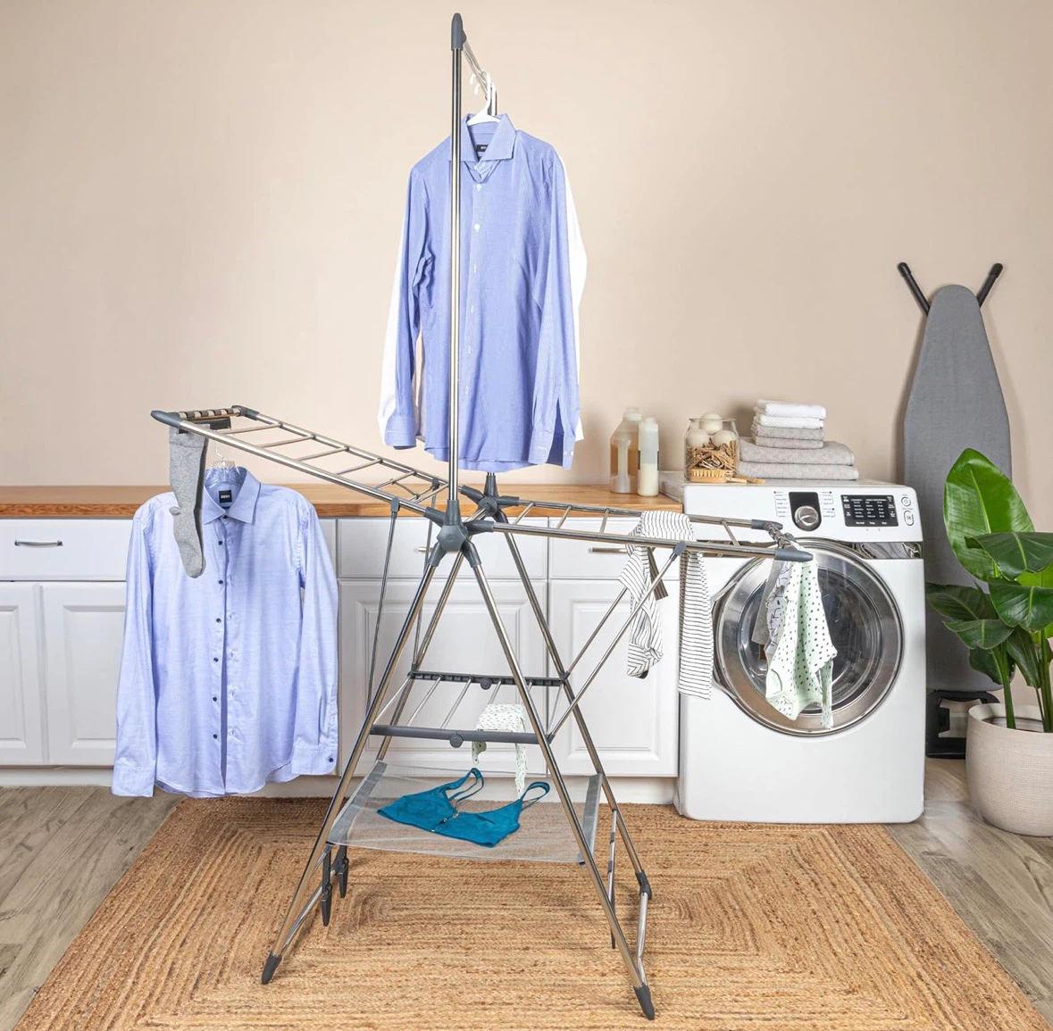 Foldable Drying Rack with Hanging Bar - photo 4