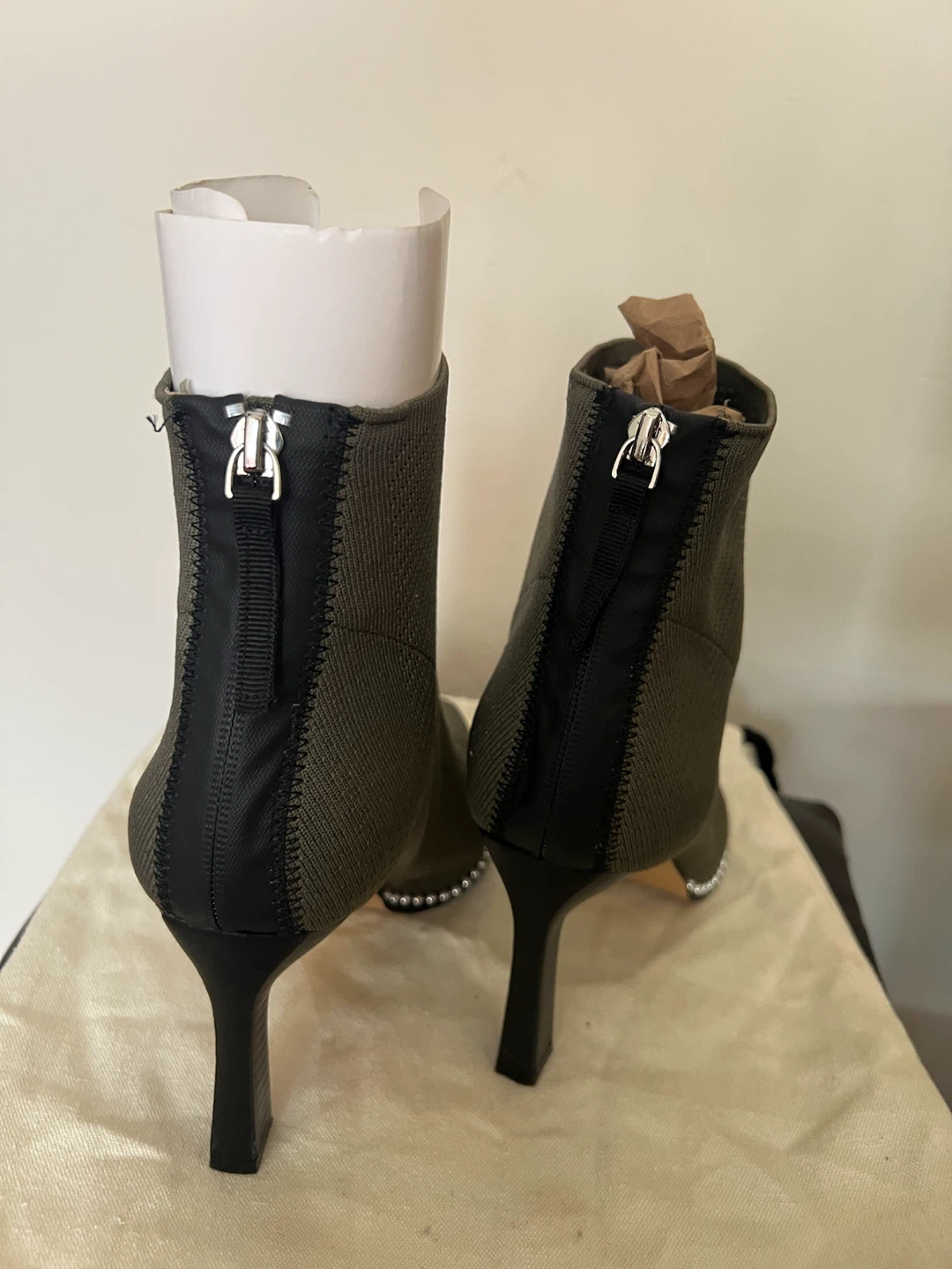 Women's Green Studded Heel Booties - photo 3