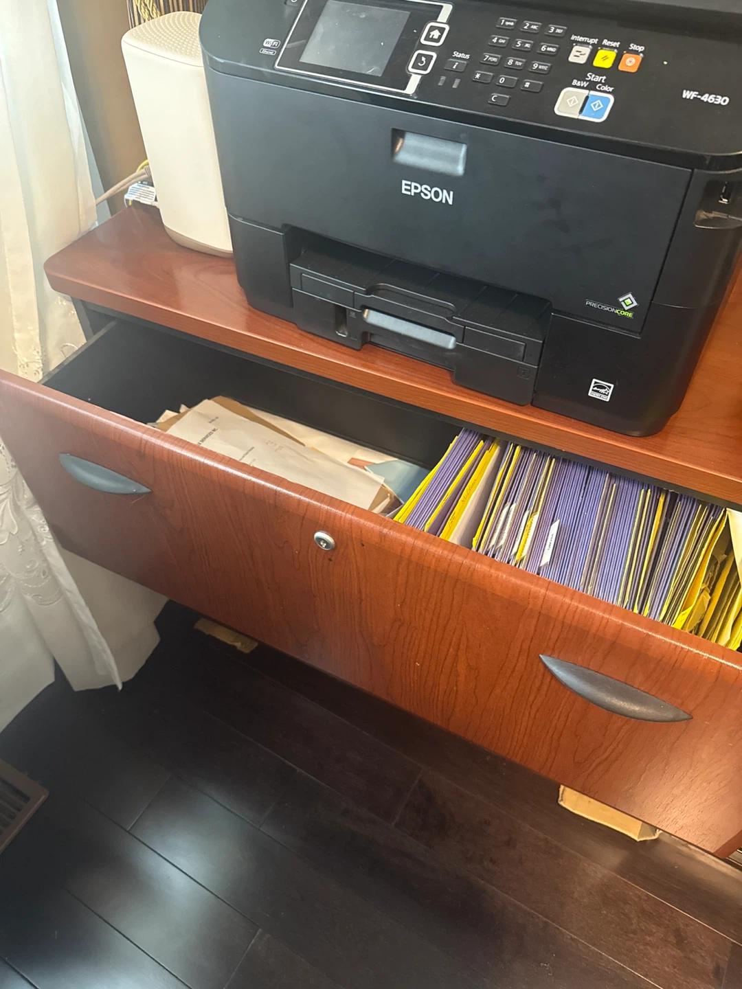 Executive L-Shaped Desk with Hutch and Filing Cabinet - photo 5