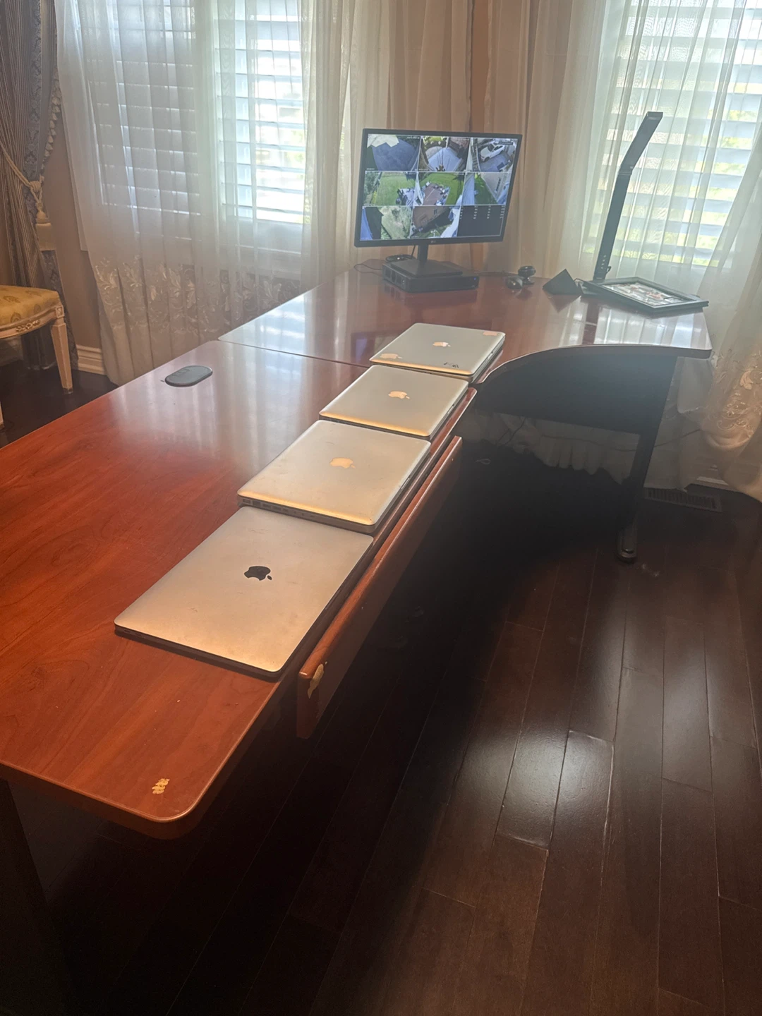 Executive L-Shaped Desk with Hutch and Filing Cabinet - photo 3