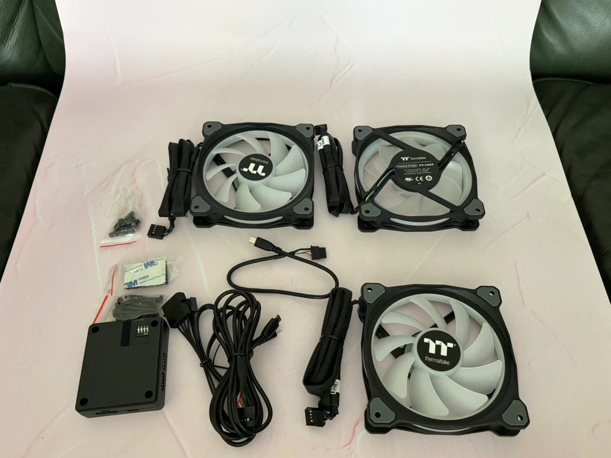 New 3 Pack Thermaltake Fan Riing Trio 12 RGB TT 120MM - photo 5