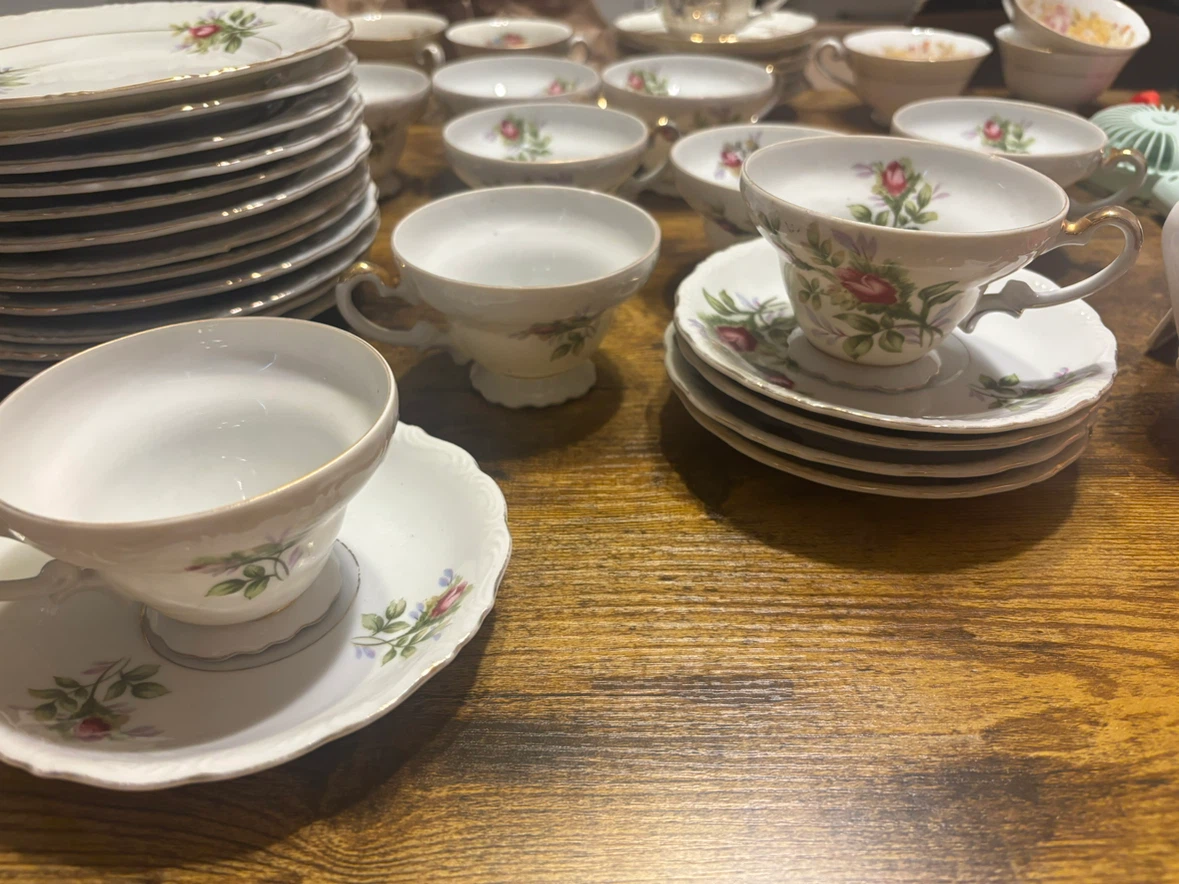 Vintage Floral Teacup and Saucer Set