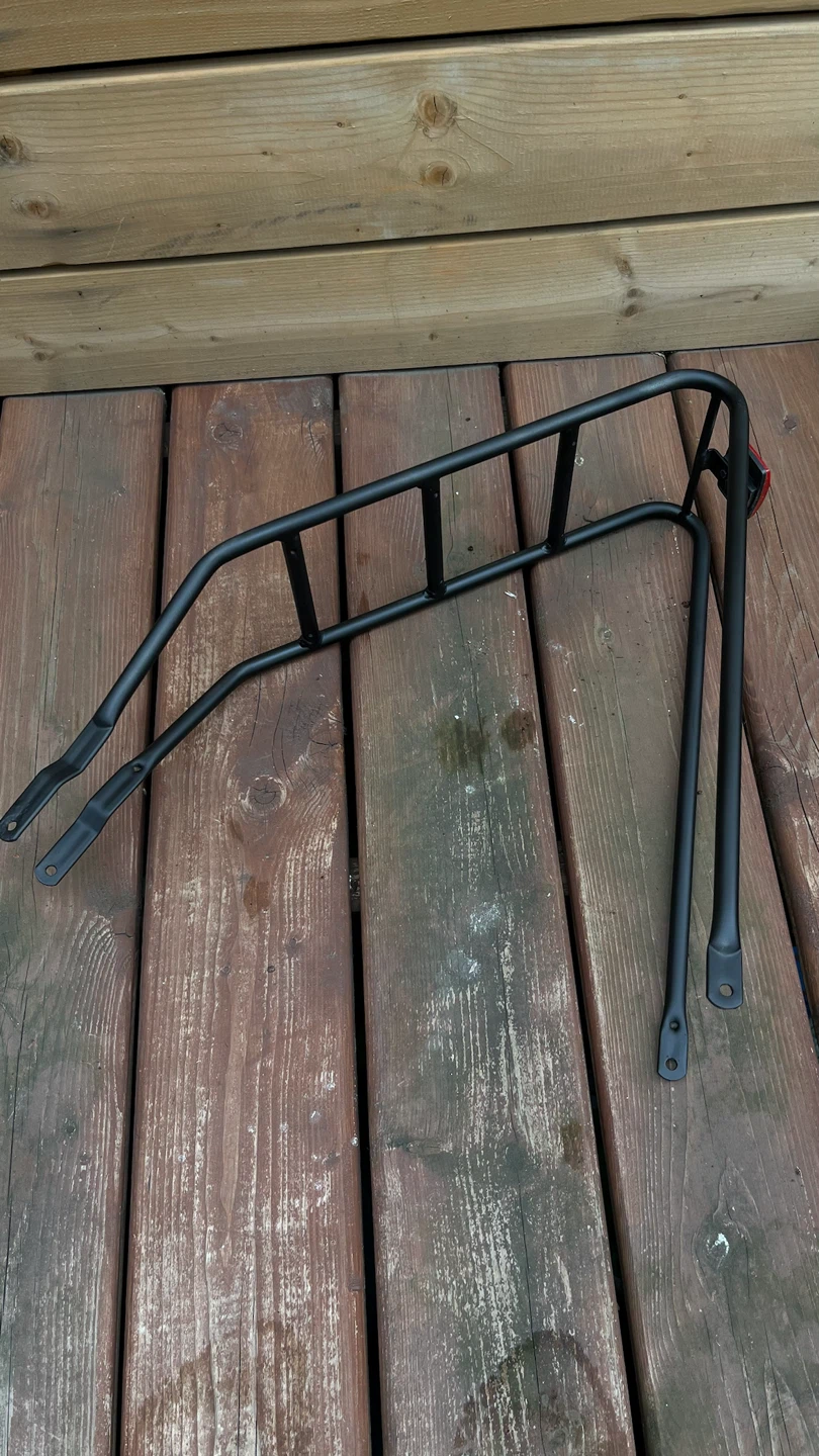 Black Bicycle Rear Rack with Reflector