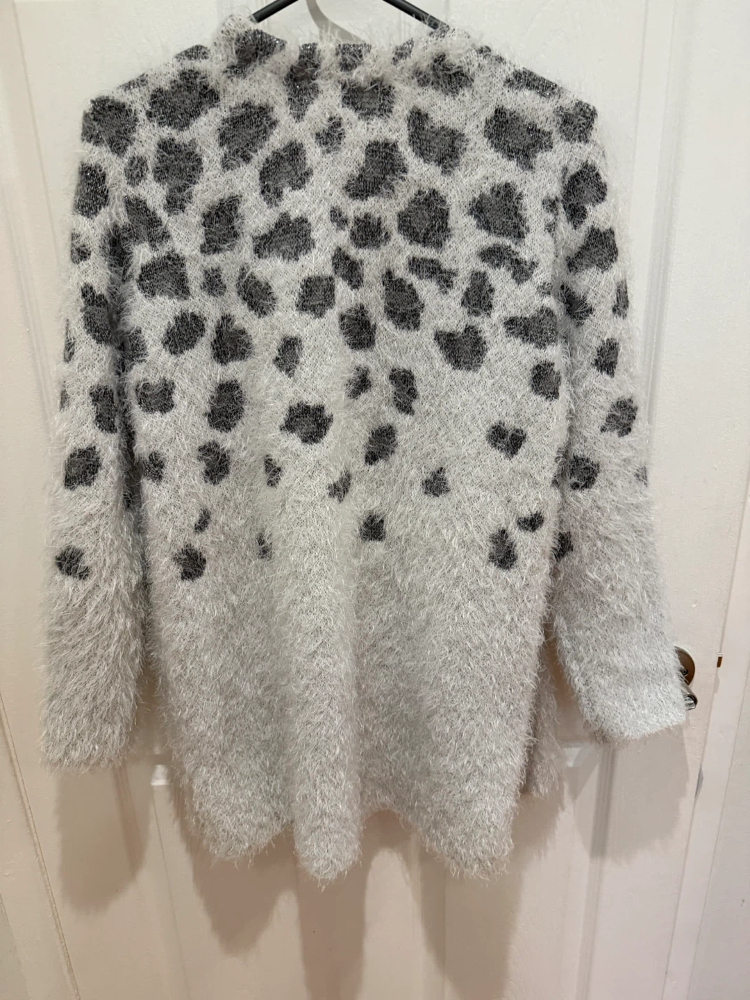 Fuzzy Leopard Print Cardigan - M/M - photo 2