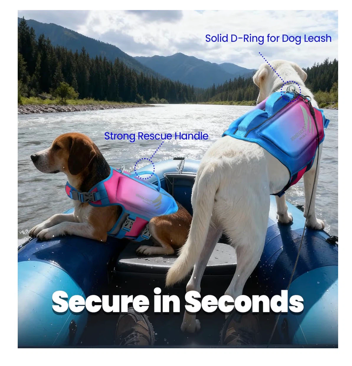 New Large (64-71cm) VIVAGLORY Dog Life Jacket - photo 4