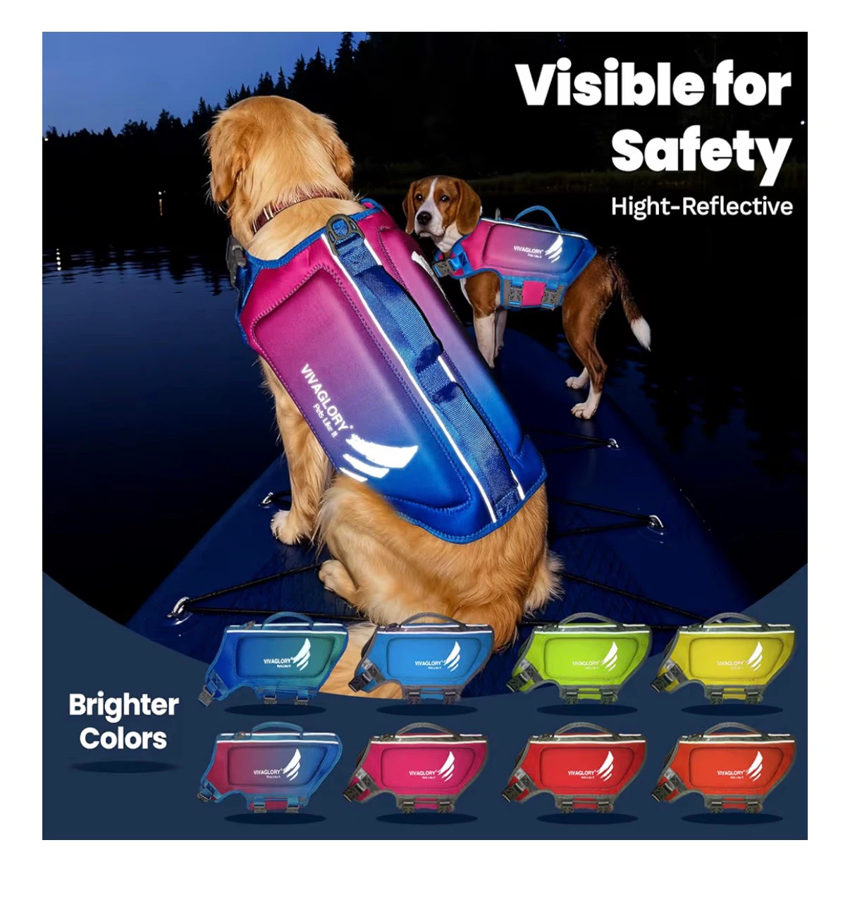 New Large (64-71cm) VIVAGLORY Dog Life Jacket - photo 5