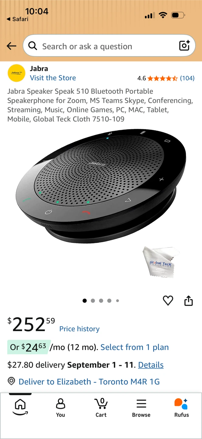 Jabra Speak 510 Bluetooth Portable Speakerphone