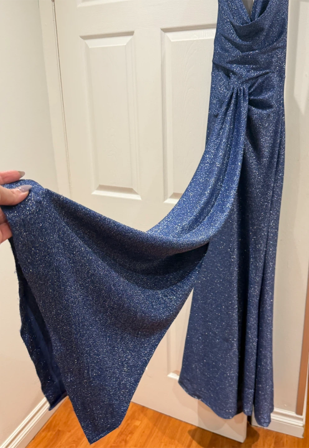 Blue Sparkly Halter Maxi Dress - photo 2