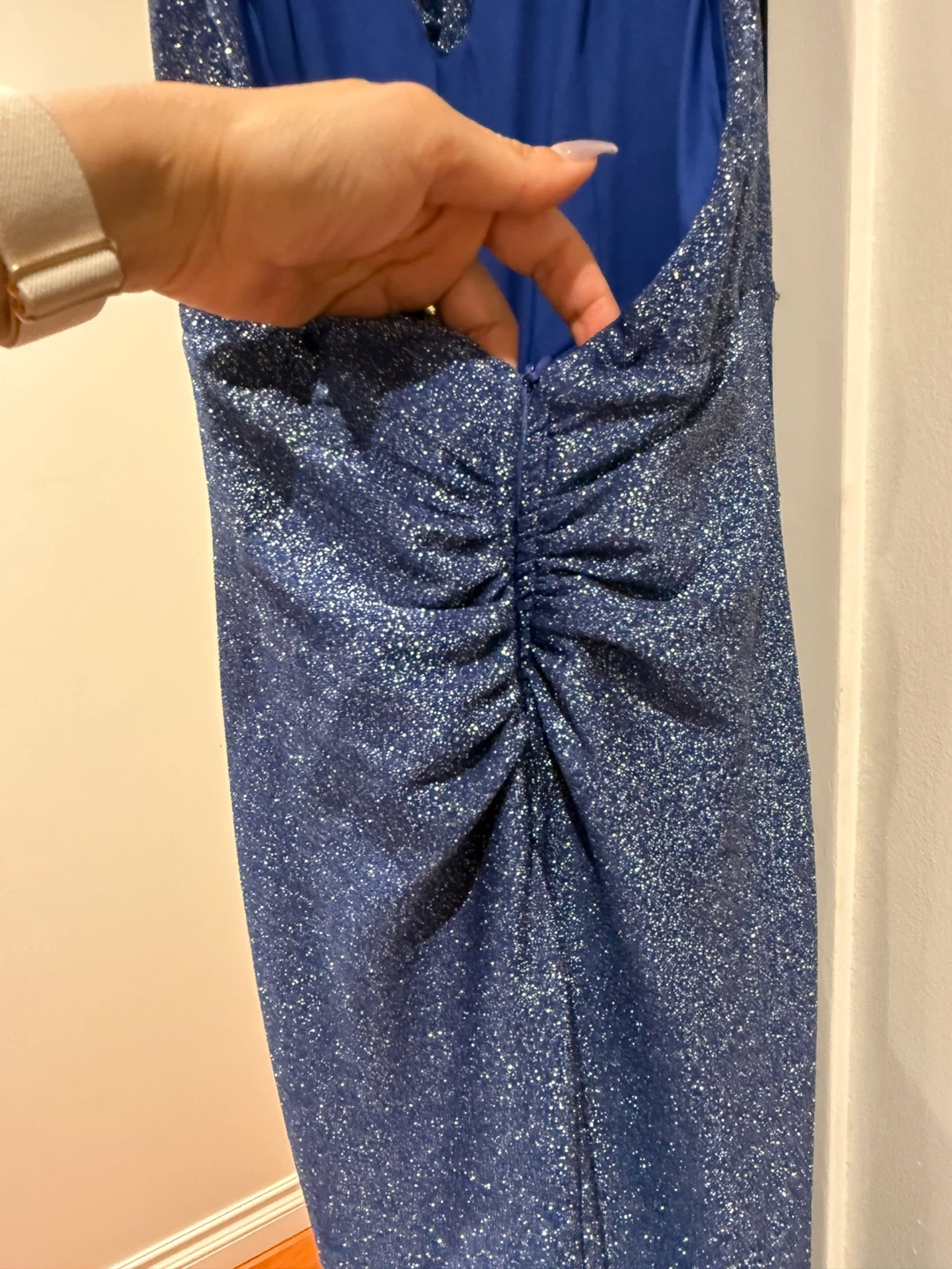 Blue Sparkly Halter Maxi Dress - photo 5