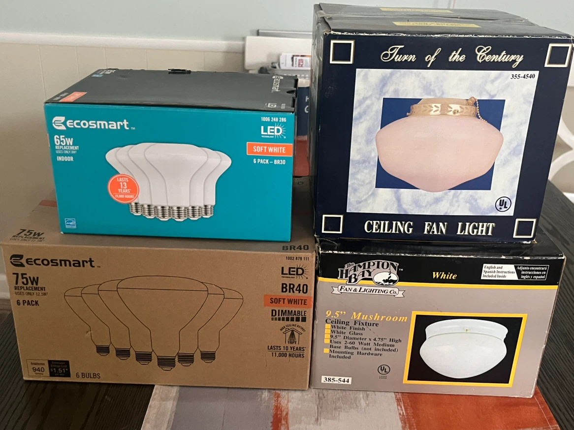 Mixed Lighting- Bulbs & Fixtures