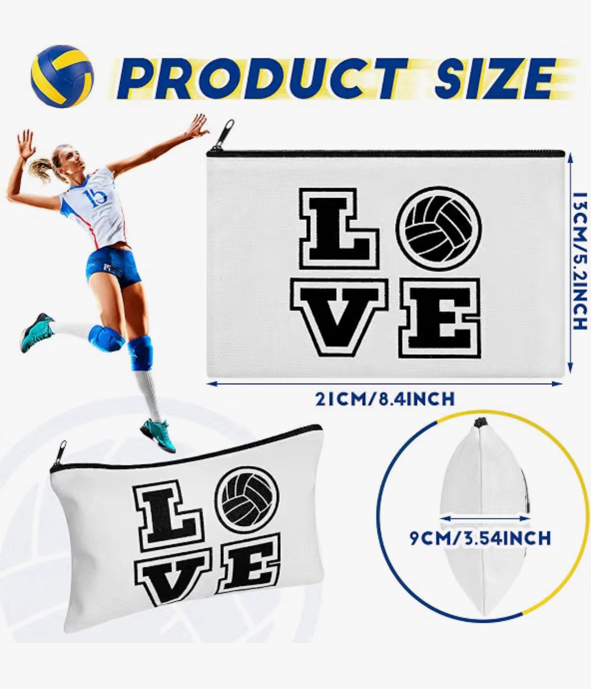 $5 for 4 New Volleyball Pouch Makeup Bag with Zipper - photo 5