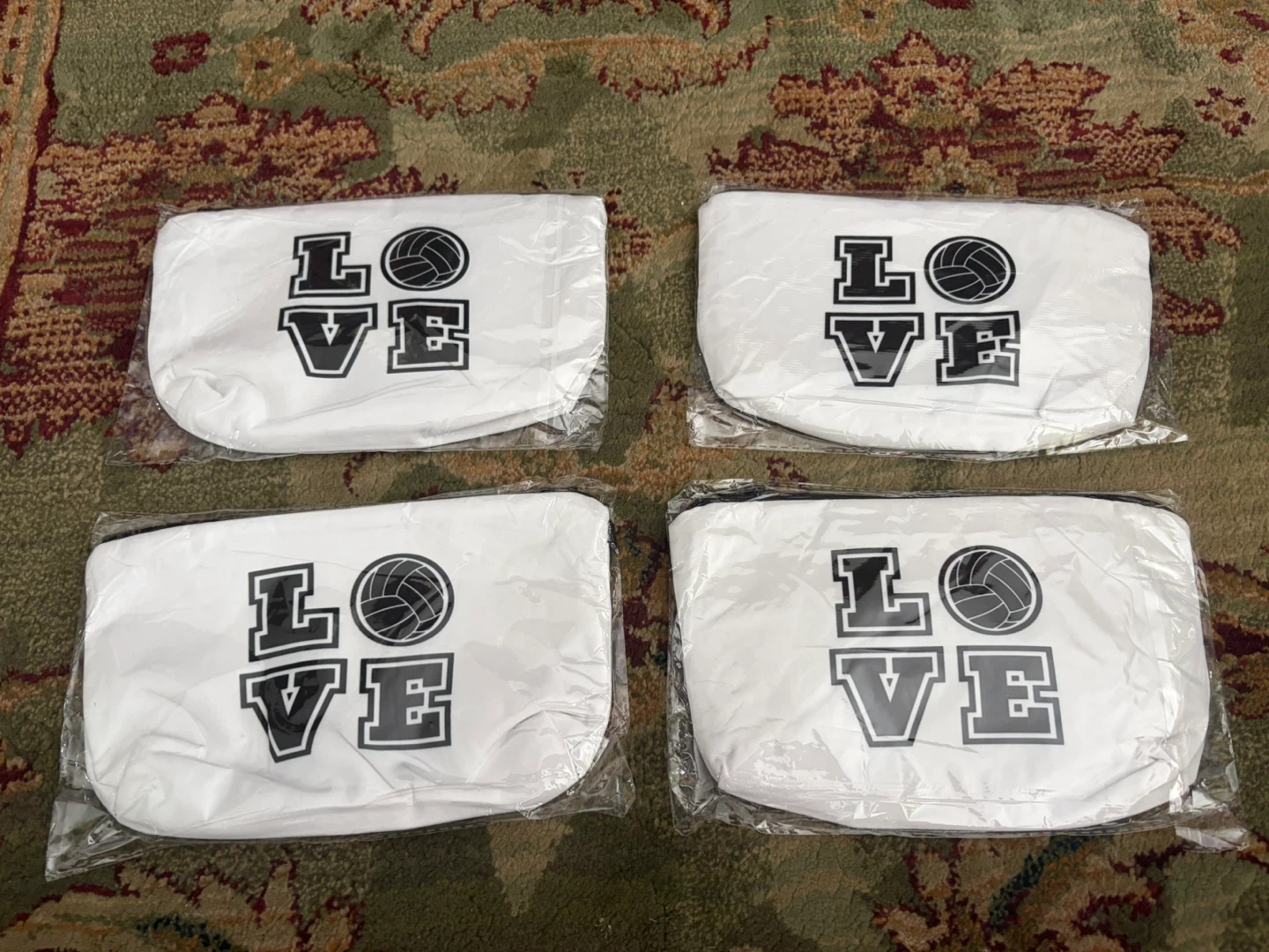 $5 for 4 New Volleyball Pouch Makeup Bag with Zipper