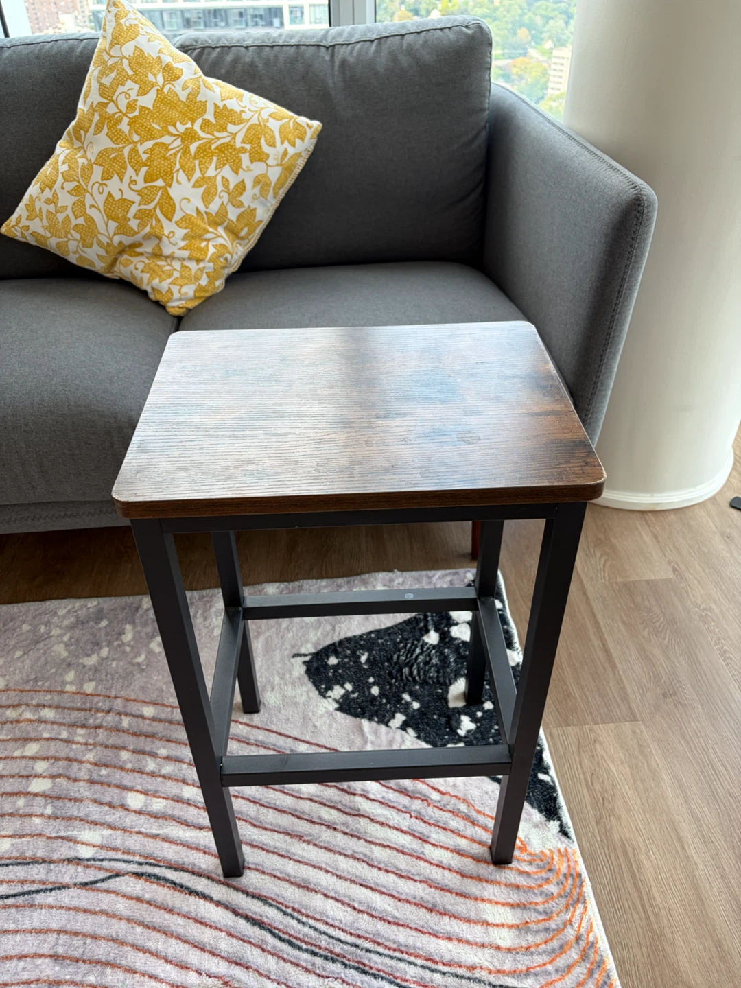 Wood Top Side Table
