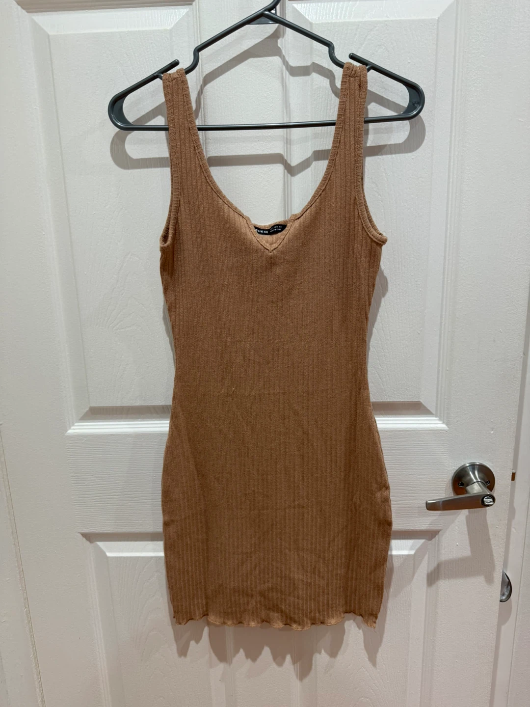 SHEIN Brown Ribbed Tank Dress - Size S
