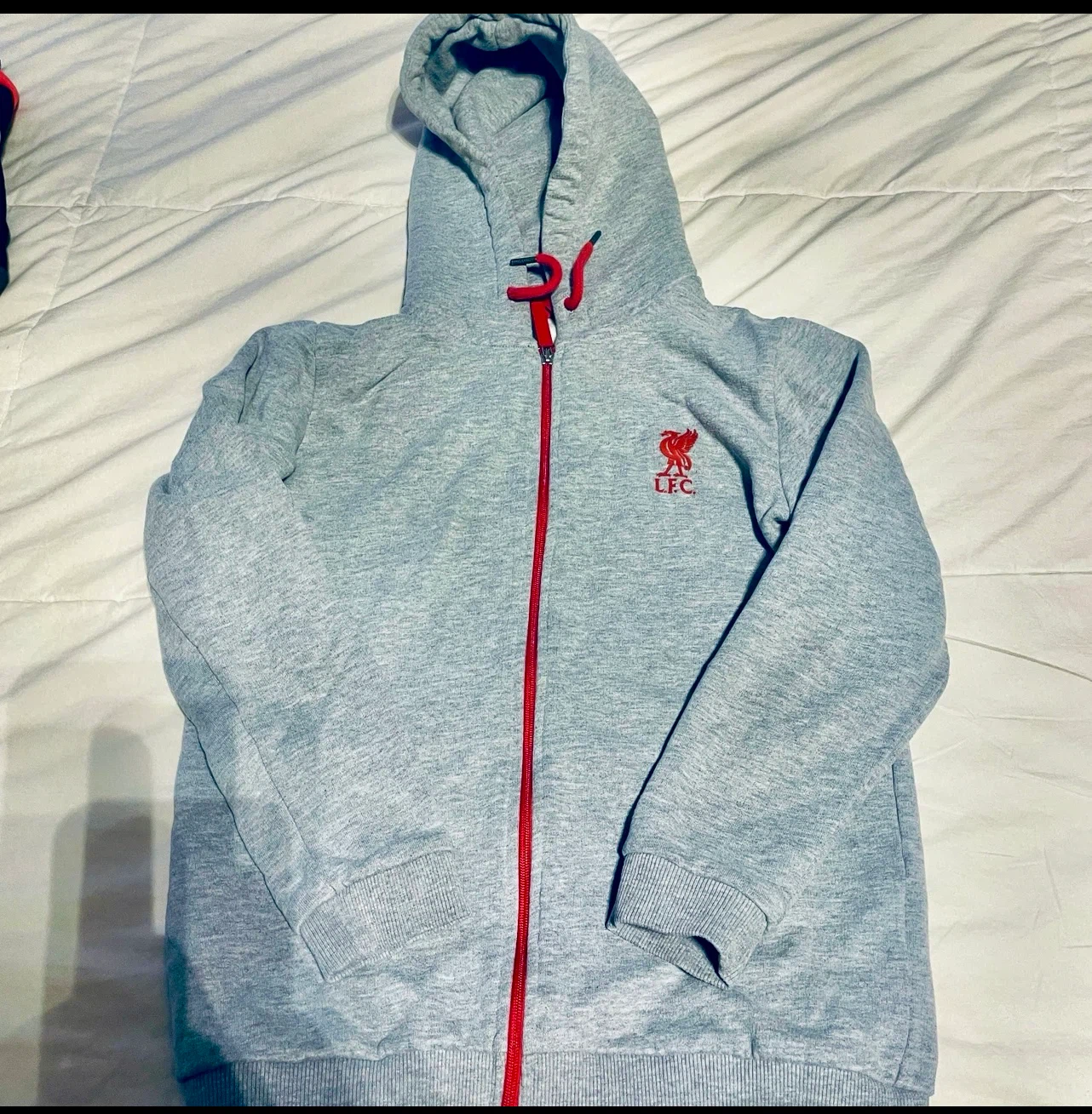 Liverpool FC Grey Full Zip Hoodie for 11-12 year old