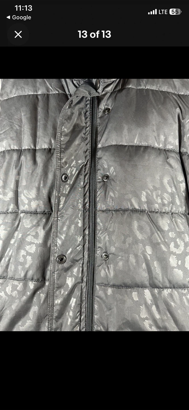 Old Navy Puffer Vest Women's XL Grey Leopard Print - photo 5