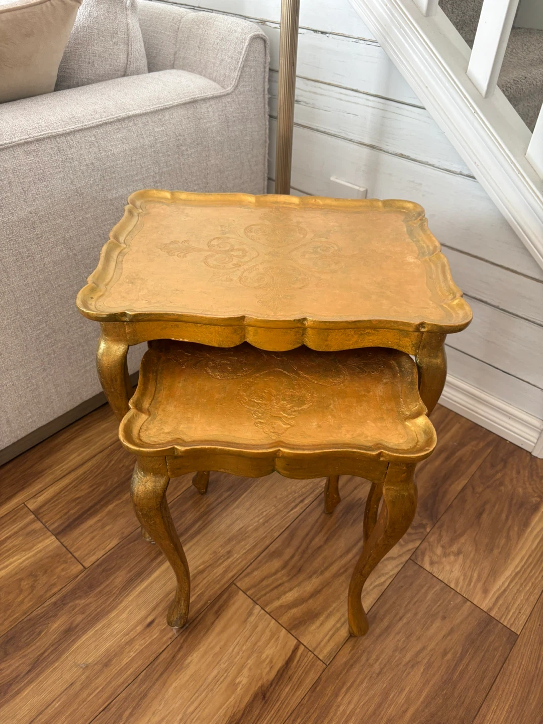 Vintage Italian  Florentine nesting Side Tables