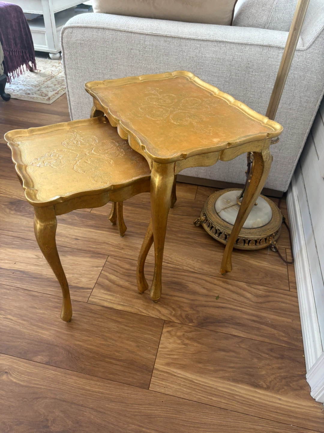 Vintage Italian  Florentine nesting Side Tables - photo 3