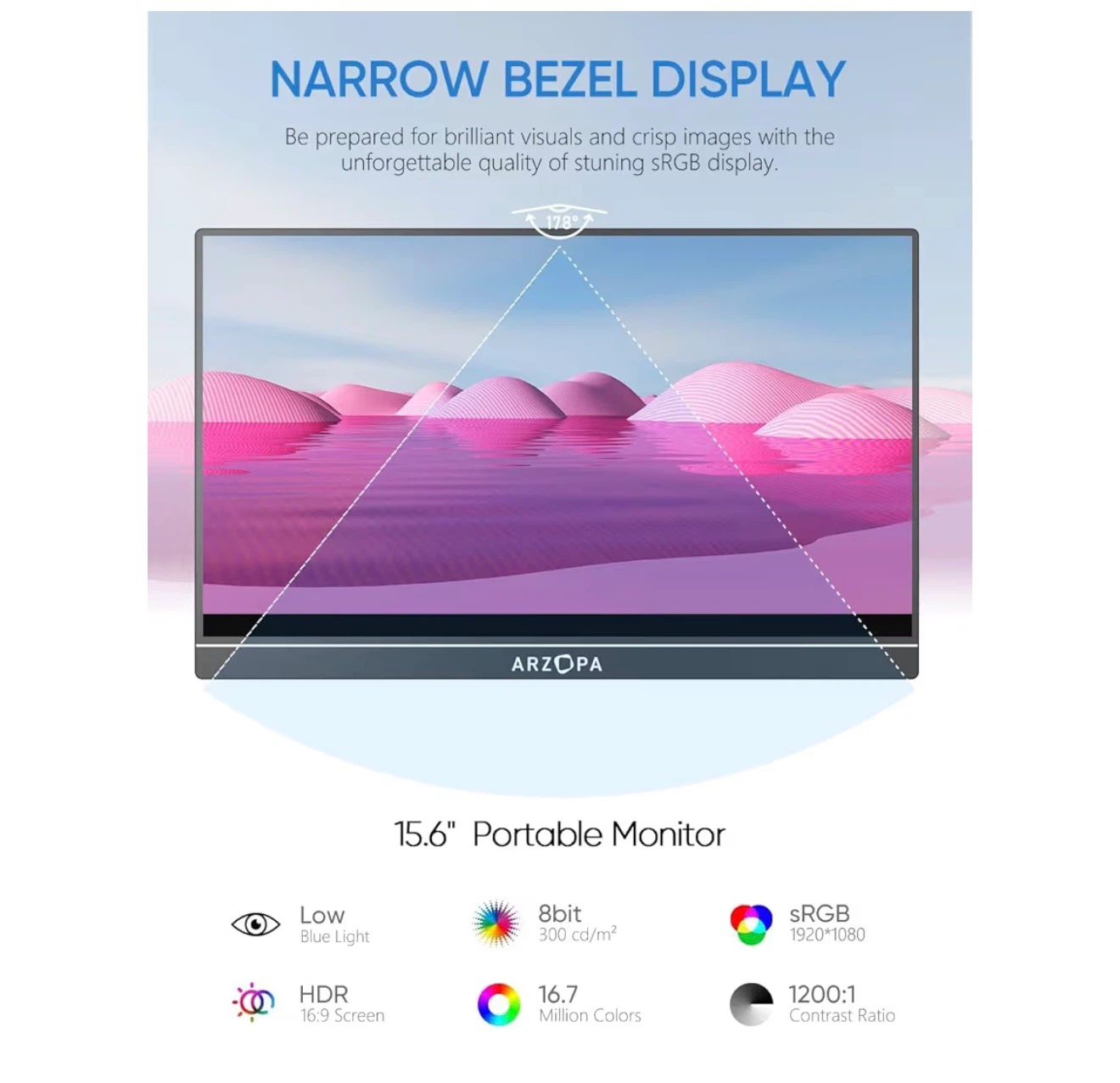 ARZOBA 15.6" Portable Monitor FHD 1080P - photo 3