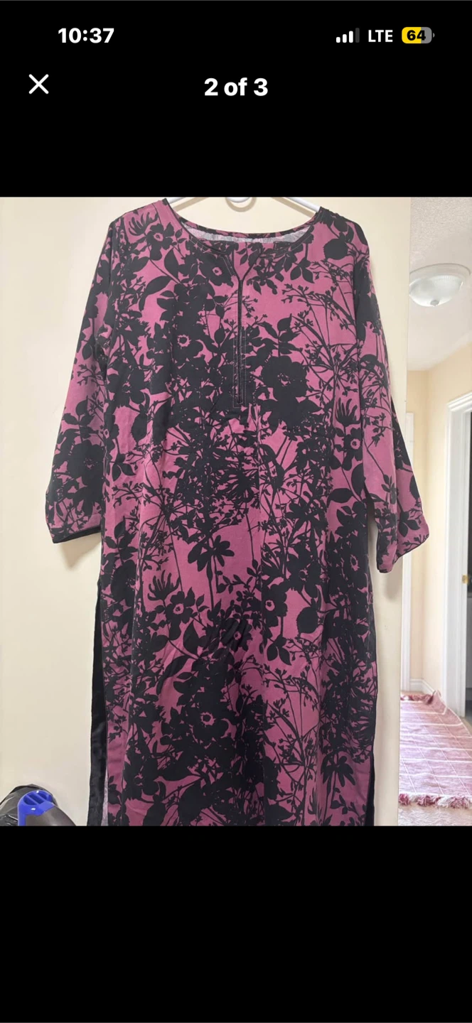 Women's Pink Floral Long Sleeve Kurti Top - photo 2