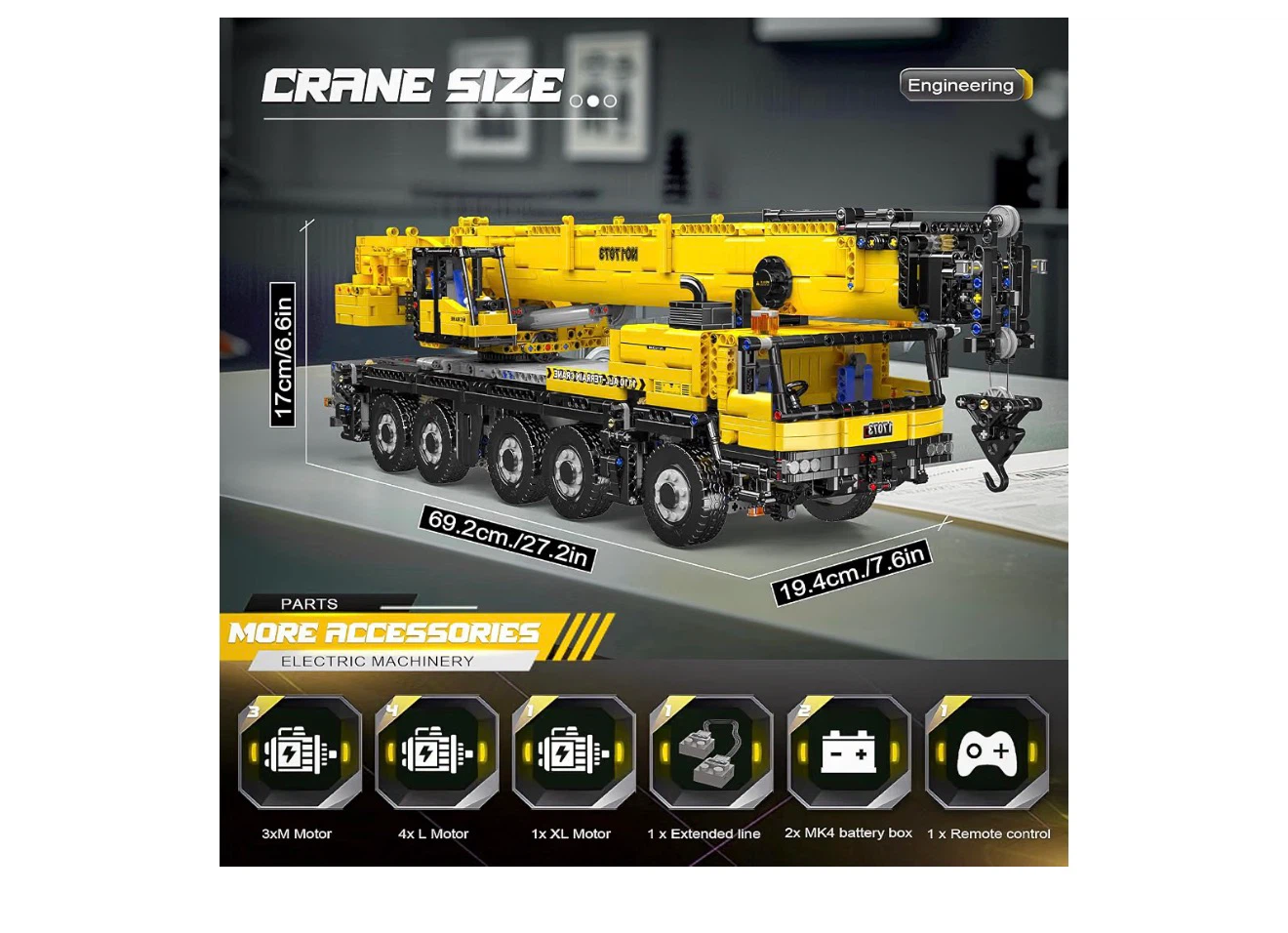 BUILD KING Remote Control Crane Building Set - photo 2