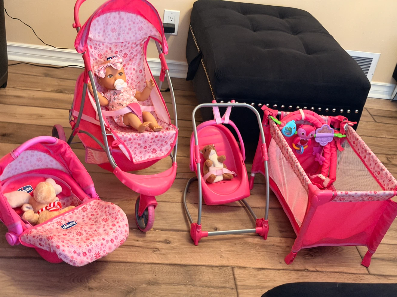 Doll Accessory Set - Stroller, Carrier, Swing, and Crib - photo 3