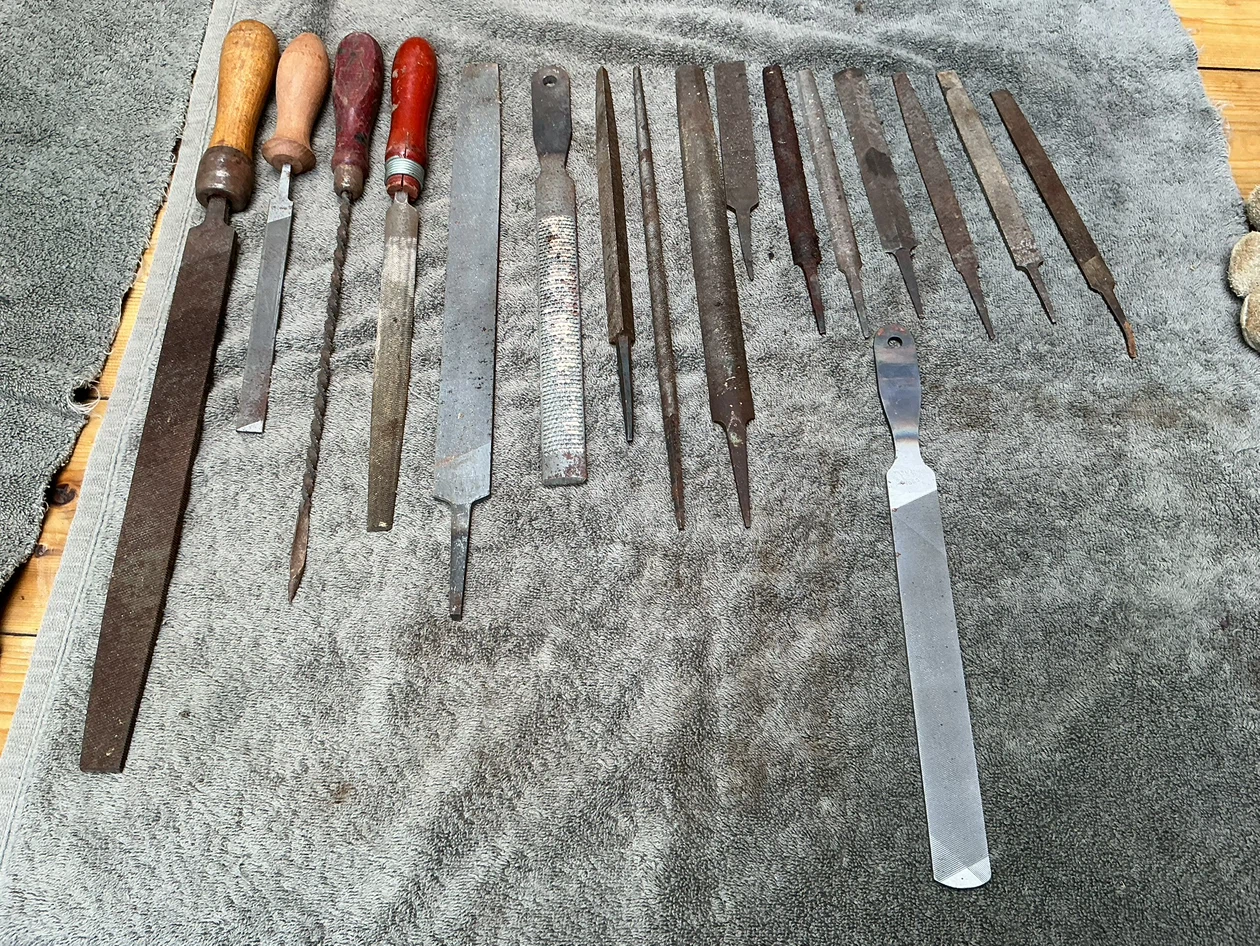 Assorted Vintage Metal Files Some with Handles !