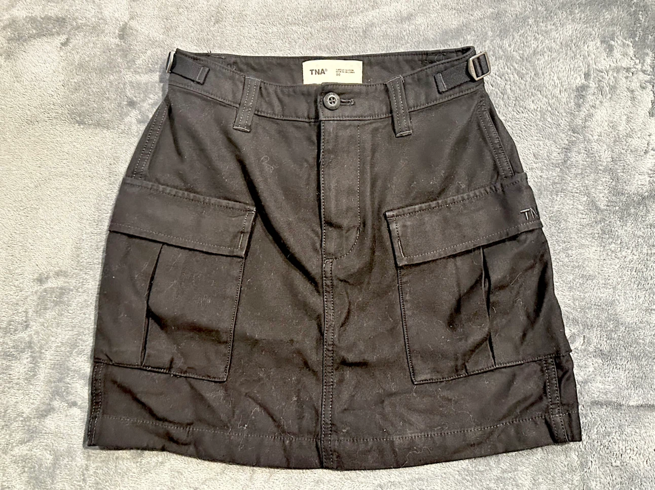 TNA Black Cargo Mini Skirt