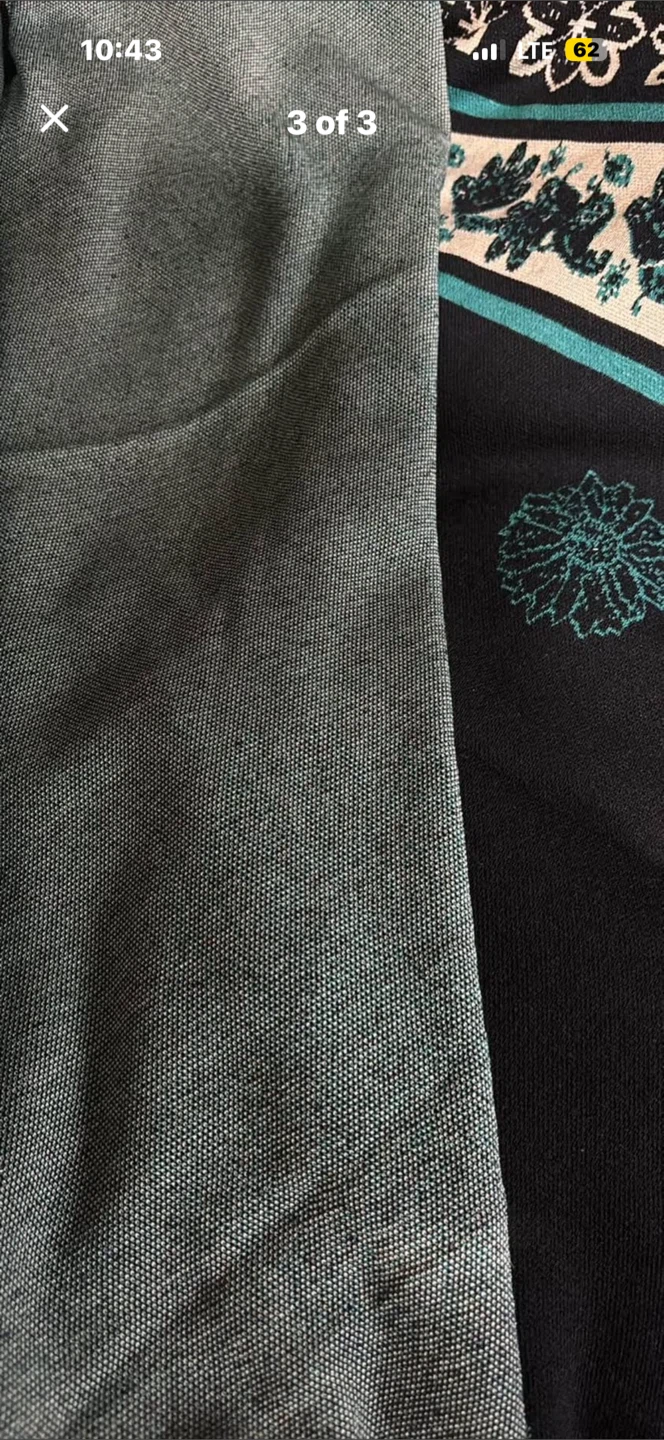 Black & Teal Floral Print Scarf - photo 2